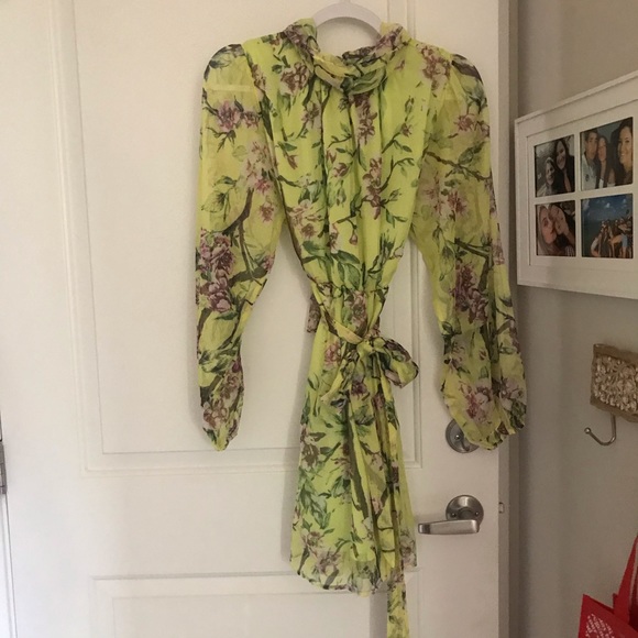 NEVER WORN beautiful tie up chiffon dress. - Picture 1 of 5
